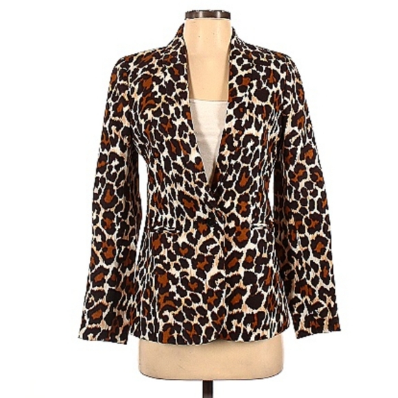 J. CREW Leopard Corduroy Blazer - Picture 2 of 8